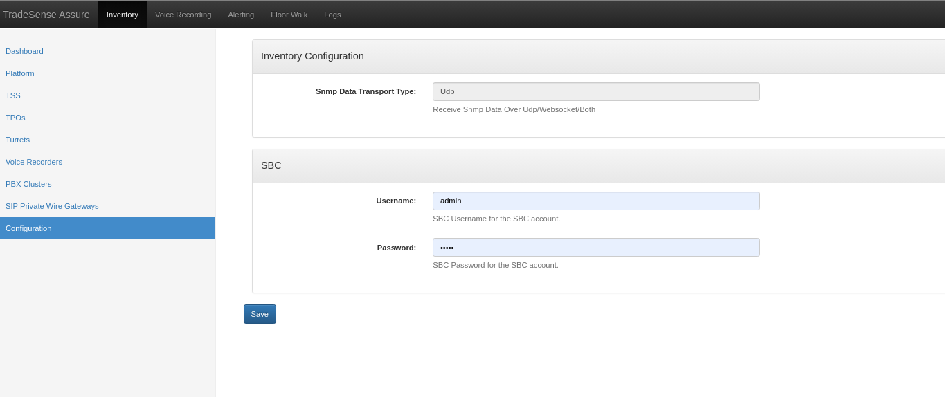 Assure-SBC_username_password