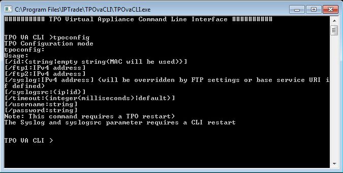 CLI tpoconfig help