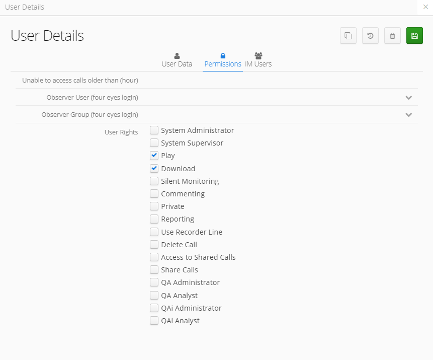 Carin User Permission