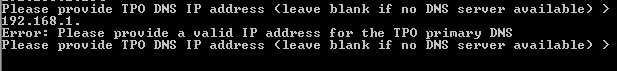 TPOvaCLI Wizard DNS1