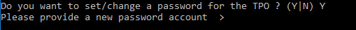 TPOvaCLI WIzard Password