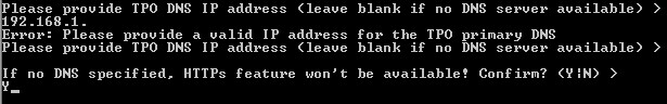 TPOvaCLI Wizard DNS2