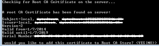 TPOvaCLI Wizard Certificate
