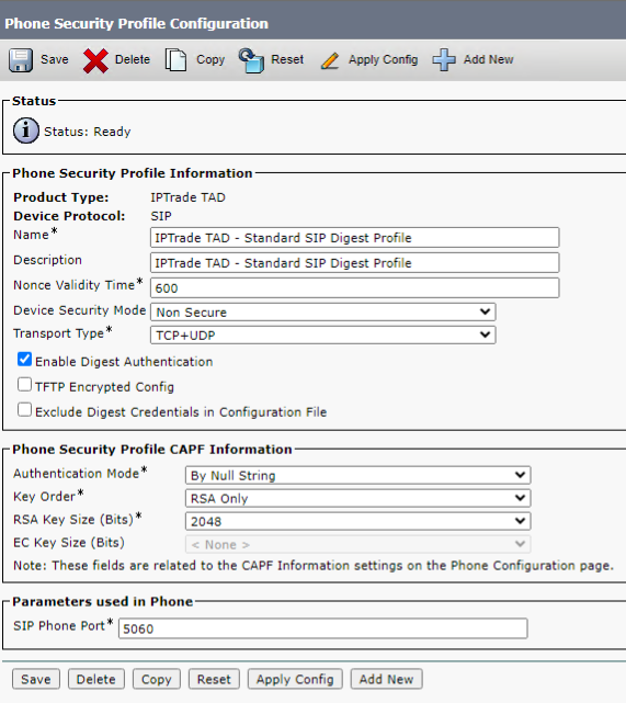 PhoneSecurityProfileConfiguration