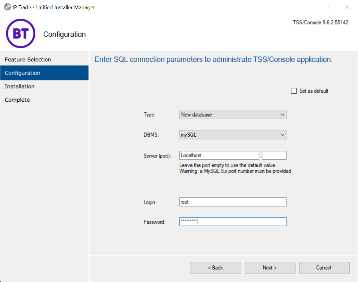 UIM_Configuration_MySql_TSS